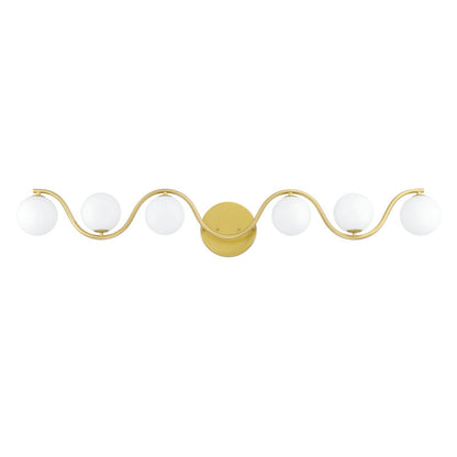6 - Light Gold Steel Dimmable Wavy Vanity Light