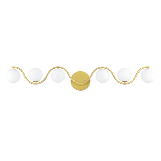 6 - Light Gold Steel Dimmable Wavy Vanity Light