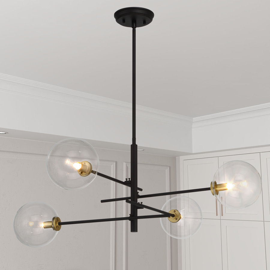 Darell 4-Light Sputnik Modern Linear Chandelier