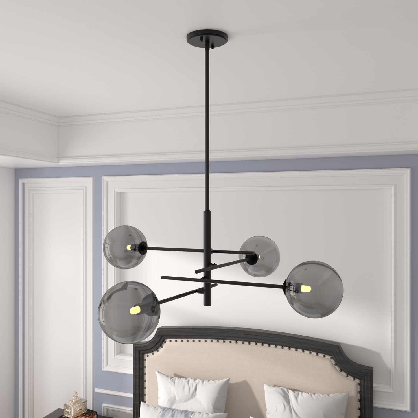 Darell 4-Light Sputnik Modern Linear Chandelier