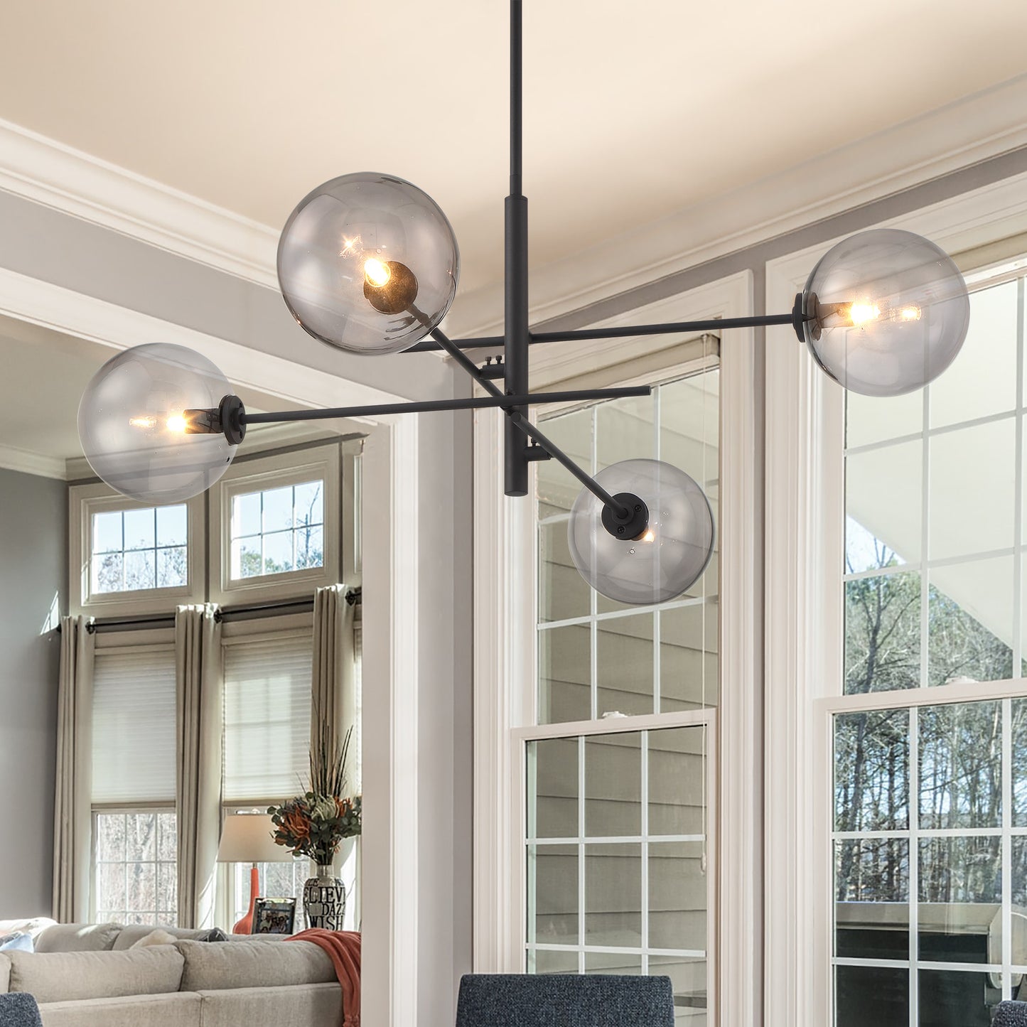 Darell 4-Light Sputnik Modern Linear Chandelier