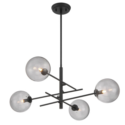 Darell 4-Light Sputnik Modern Linear Chandelier