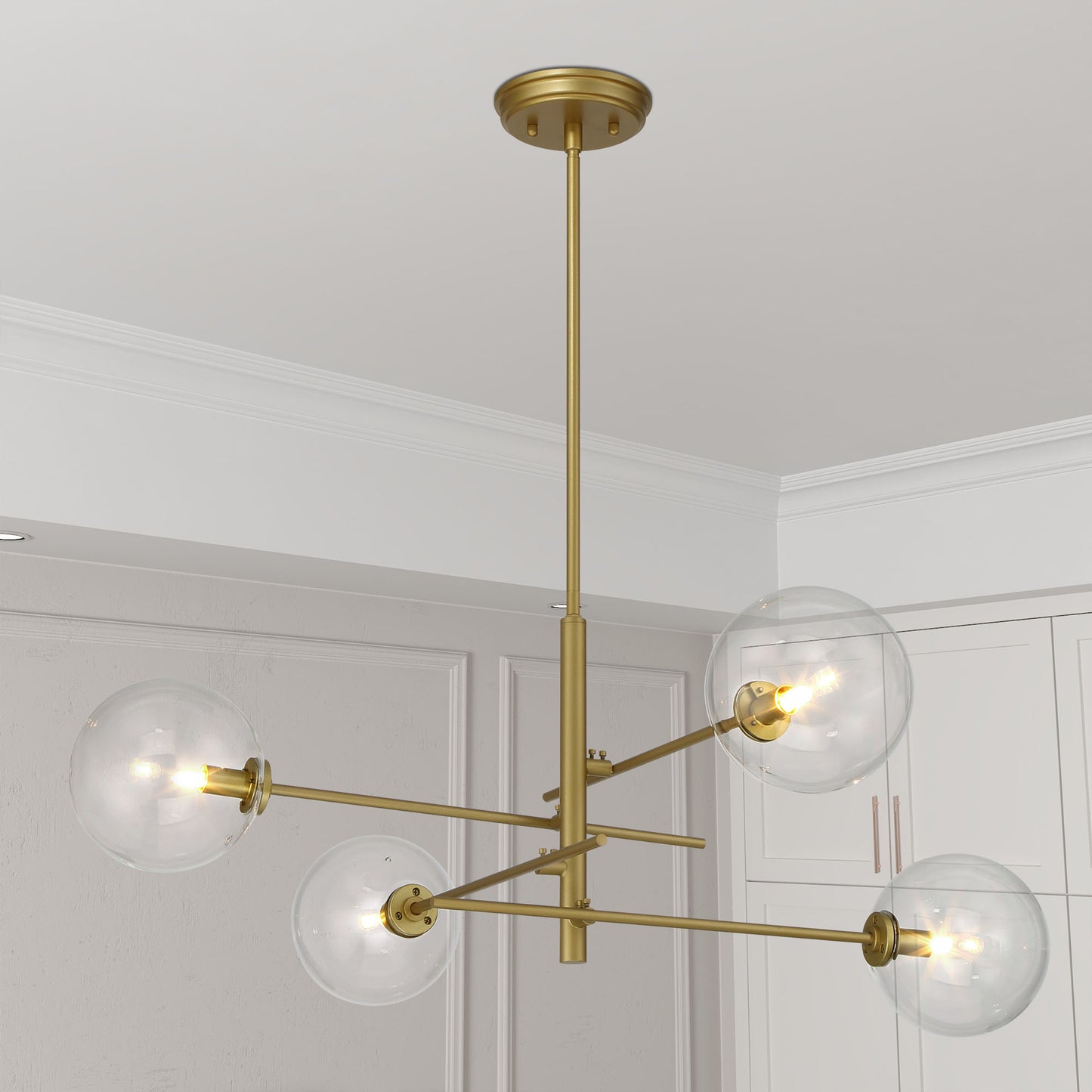 Darell 4-Light Sputnik Modern Linear Chandelier