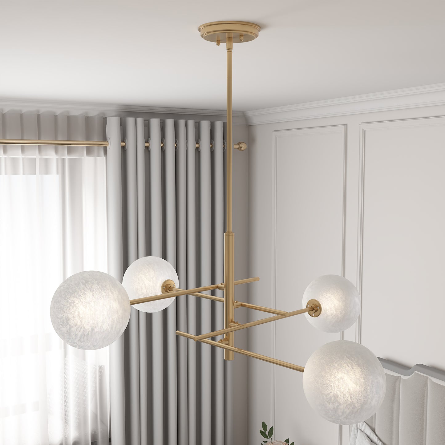 Darell 4-Light Sputnik Modern Linear Chandelier