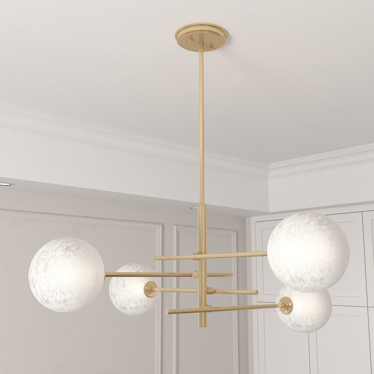 Darell 4-Light Sputnik Modern Linear Chandelier