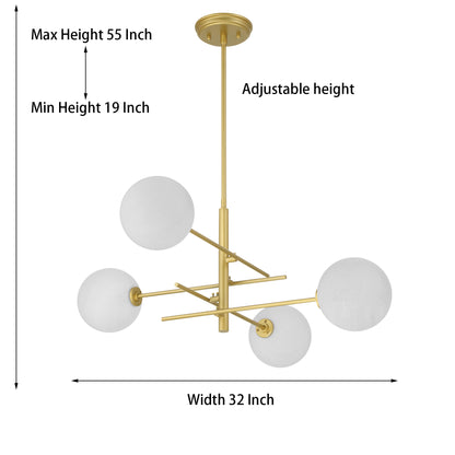 Darell 4-Light Sputnik Modern Linear Chandelier