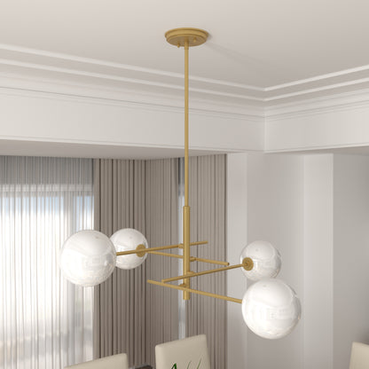 Darell 4-Light Sputnik Modern Linear Chandelier