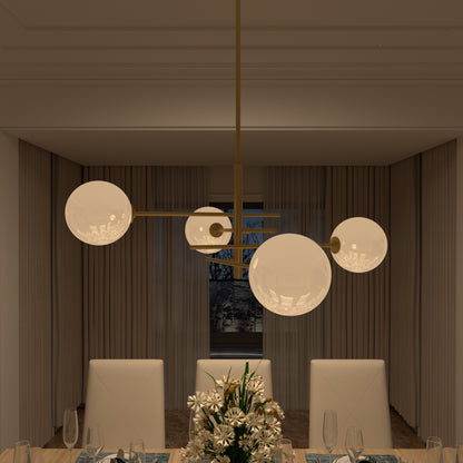 Darell 4-Light Sputnik Modern Linear Chandelier