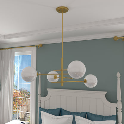 Darell 4-Light Sputnik Modern Linear Chandelier