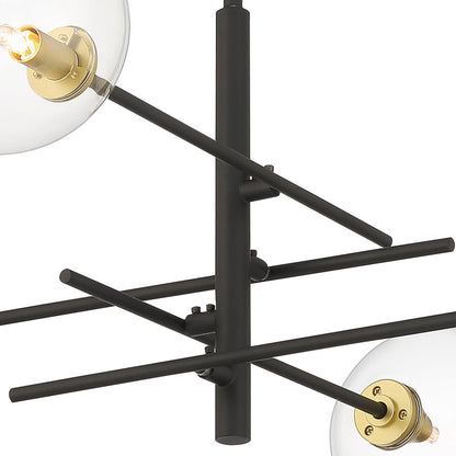 Darell 4-Light Sputnik Modern Linear Chandelier