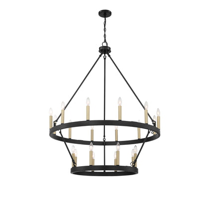 Nauvoo 20-Light Modern Candle Style Wagon Wheel Chandelier UL Listed