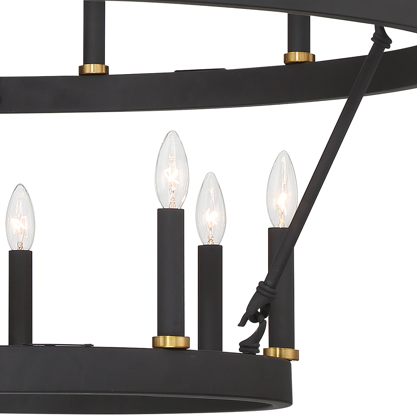 Nauvoo 20-Light Modern Candle Style Wagon Wheel Chandelier UL Listed