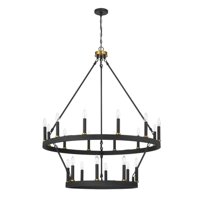 Nauvoo 20-Light Modern Candle Style Wagon Wheel Chandelier UL Listed