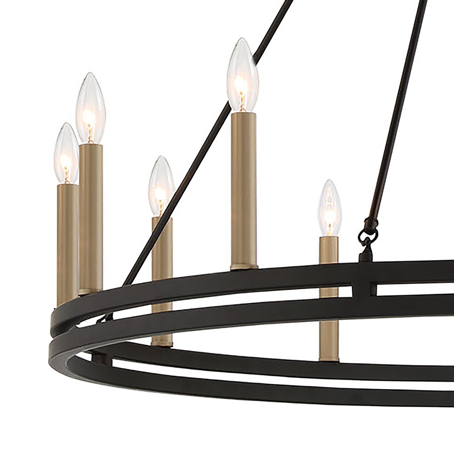 Denver 12-Light Traditional Candle Style Wagon Wheel Chandelier UL Listed