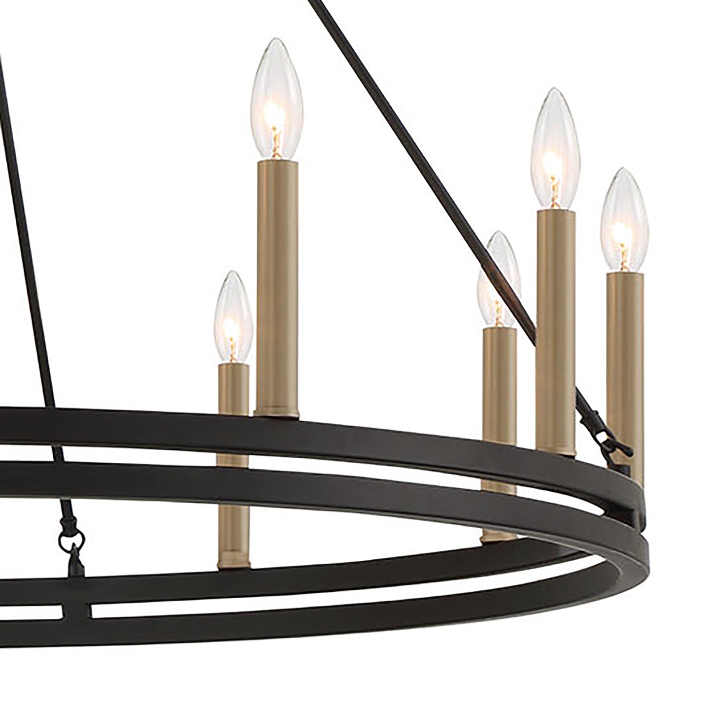 Denver 12-Light Traditional Candle Style Wagon Wheel Chandelier UL Listed