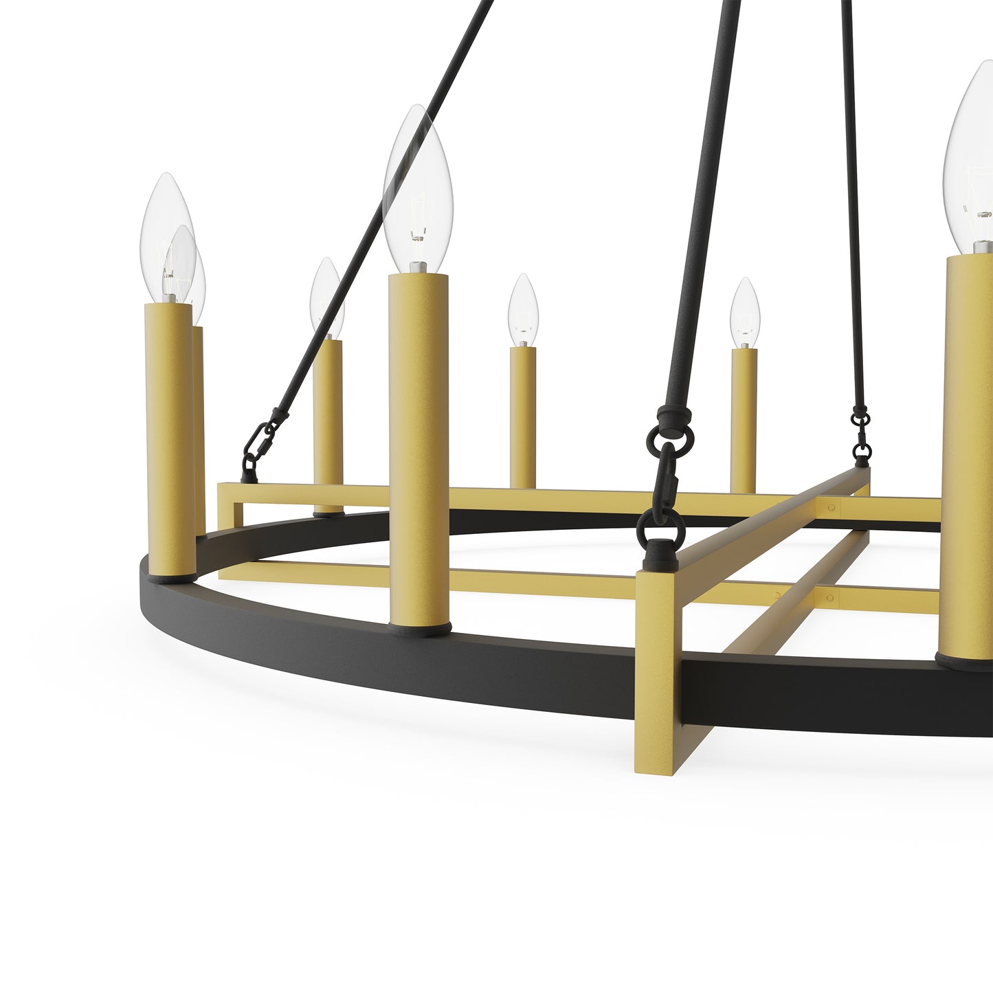 Windsor 12-Light Unique Candle Style Wagon Wheel Chandelier