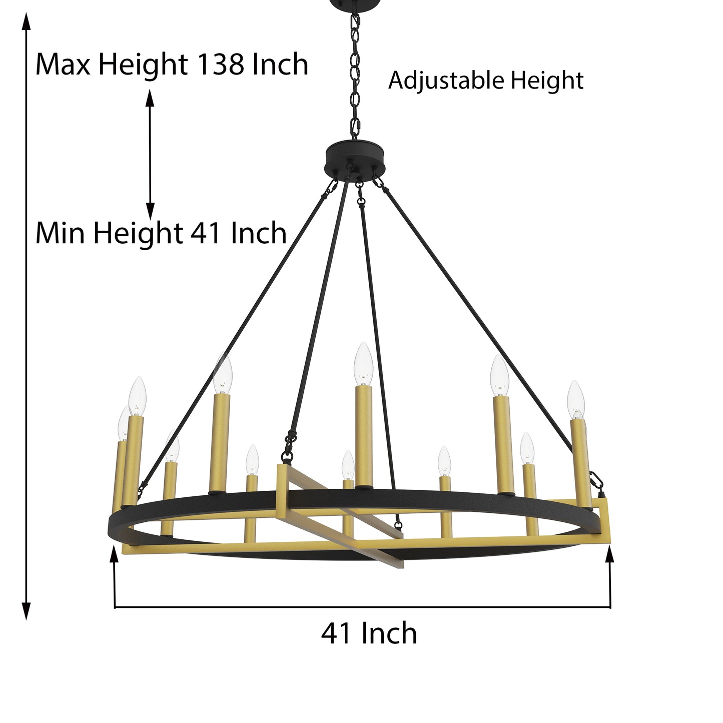 Windsor 12-Light Unique Candle Style Wagon Wheel Chandelier