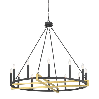 Windsor 12-Light Unique Candle Style Wagon Wheel Chandelier