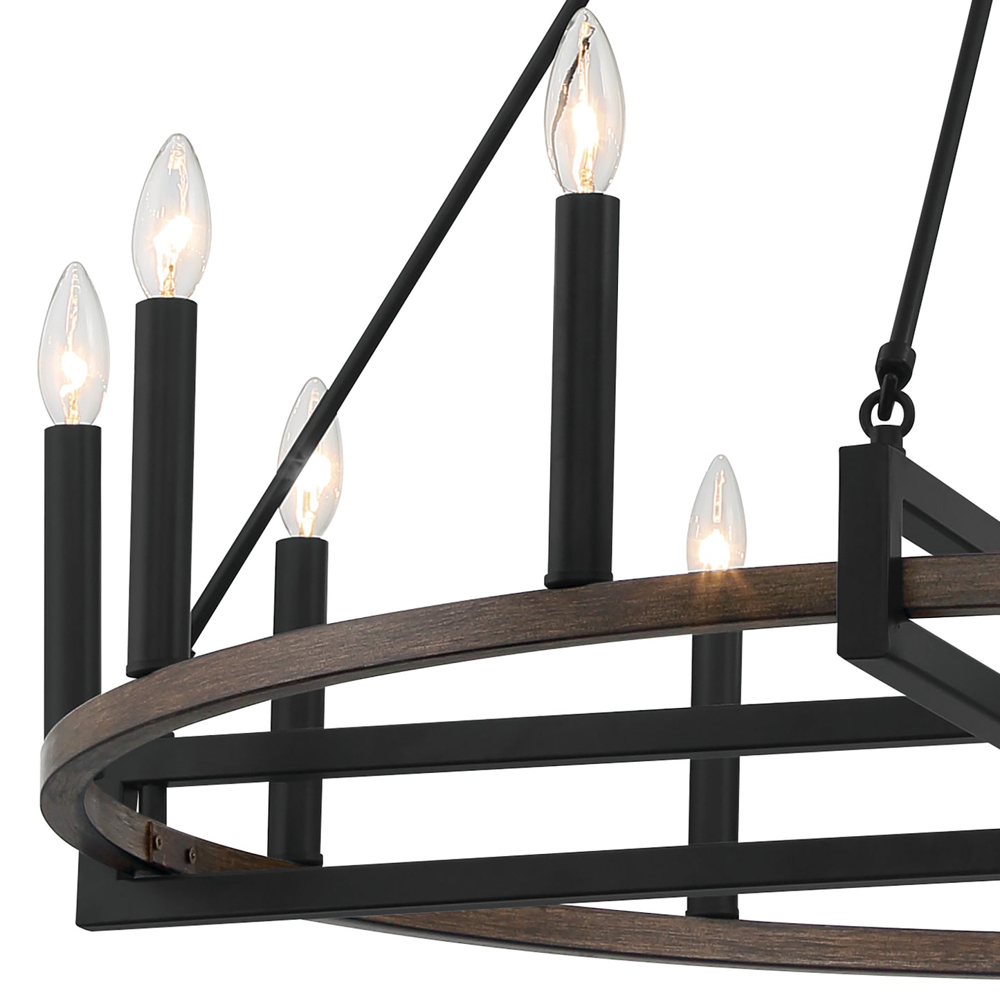 Windsor 12-Light Unique Candle Style Wagon Wheel Chandelier UL Listed