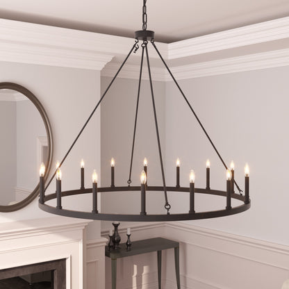 Bristol 16-Light Classic Candle Style Wagon Wheel Chandelier UL Listed