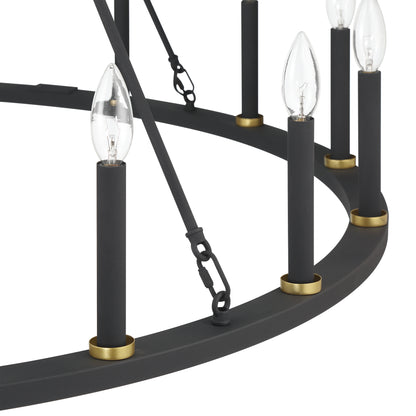 Bristol 16-Light Classic Candle Style Wagon Wheel Chandelier UL Listed