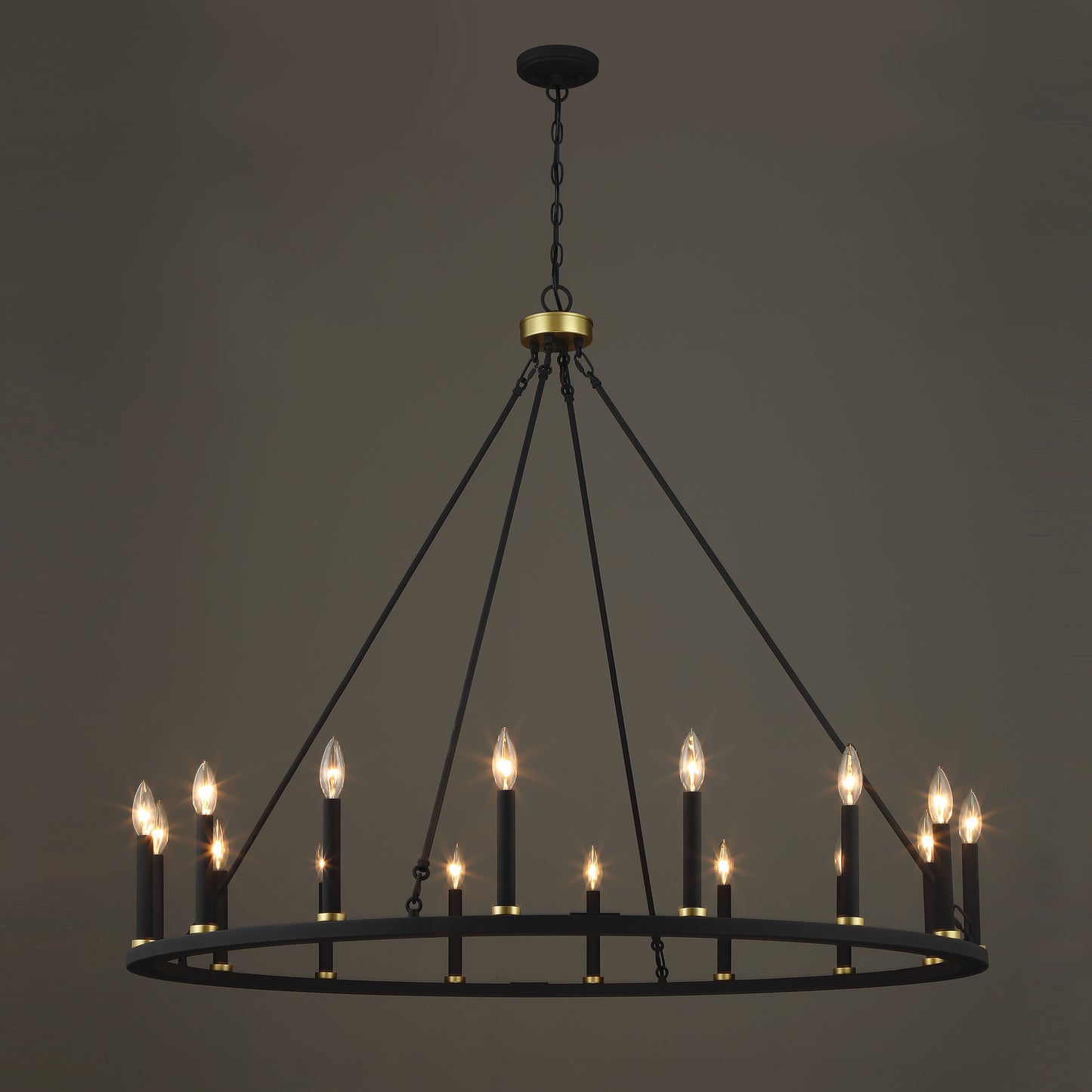 Bristol 16-Light Classic Candle Style Wagon Wheel Chandelier UL Listed