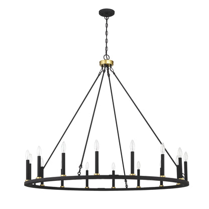 Bristol 16-Light Classic Candle Style Wagon Wheel Chandelier UL Listed