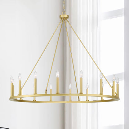 Bristol 16-Light Classic Candle Style Wagon Wheel Chandelier UL Listed