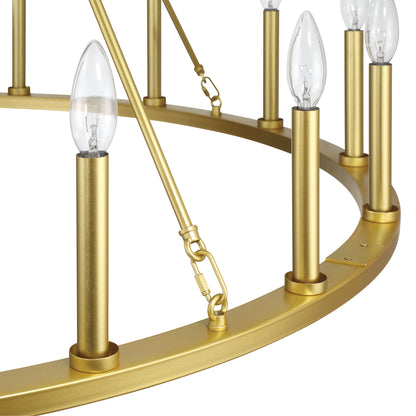 Bristol 16-Light Classic Candle Style Wagon Wheel Chandelier UL Listed