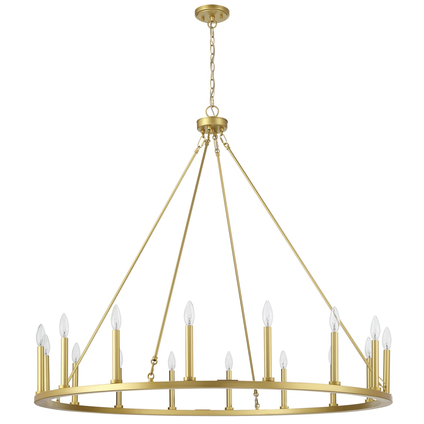 Bristol 16-Light Classic Candle Style Wagon Wheel Chandelier UL Listed