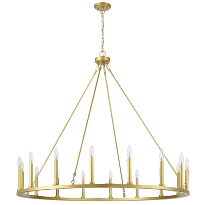 Bristol 16-Light Classic Candle Style Wagon Wheel Chandelier UL Listed