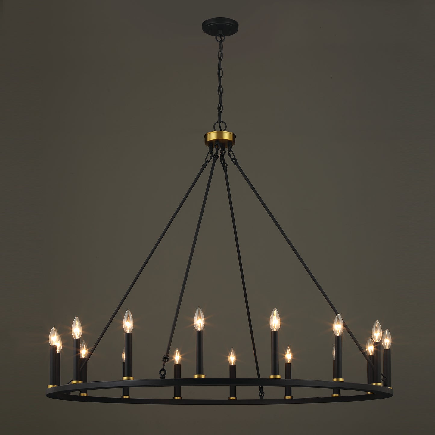 Bristol 16-Light Classic Candle Style Wagon Wheel Chandelier UL Listed