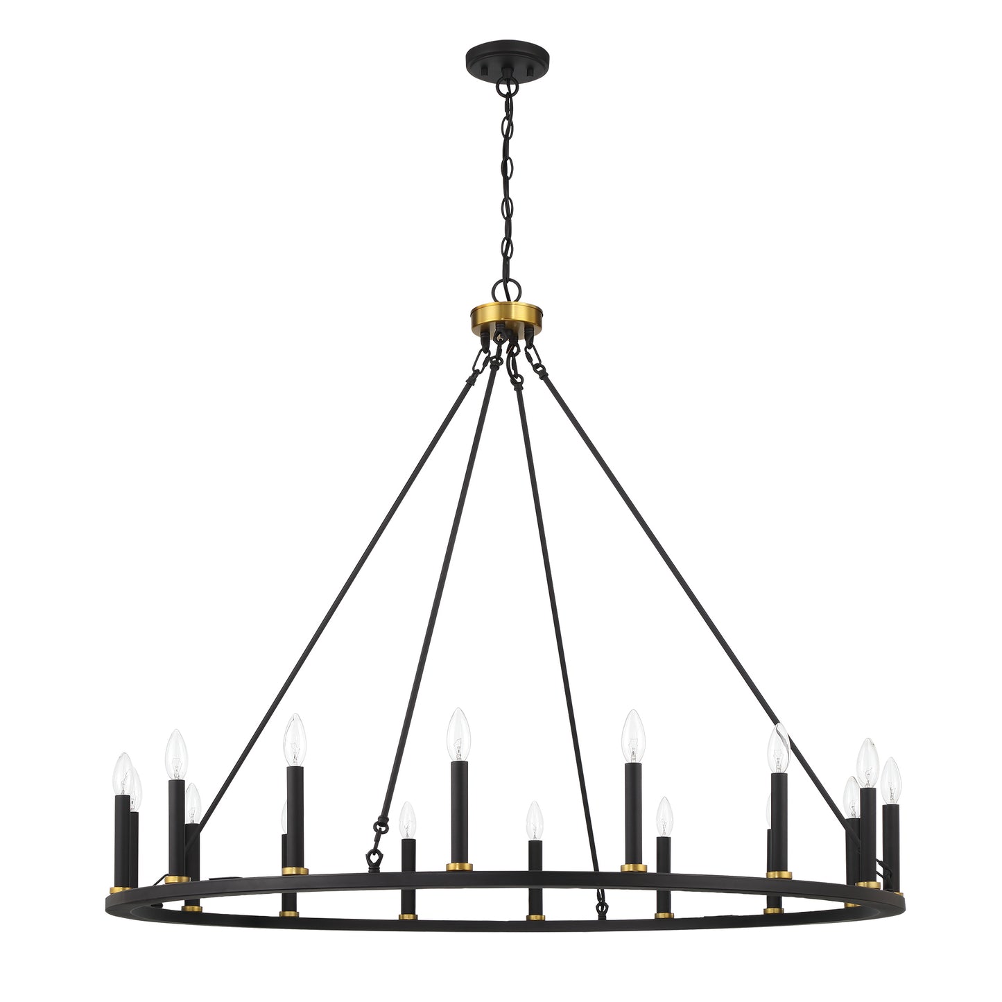 Bristol 16-Light Classic Candle Style Wagon Wheel Chandelier UL Listed