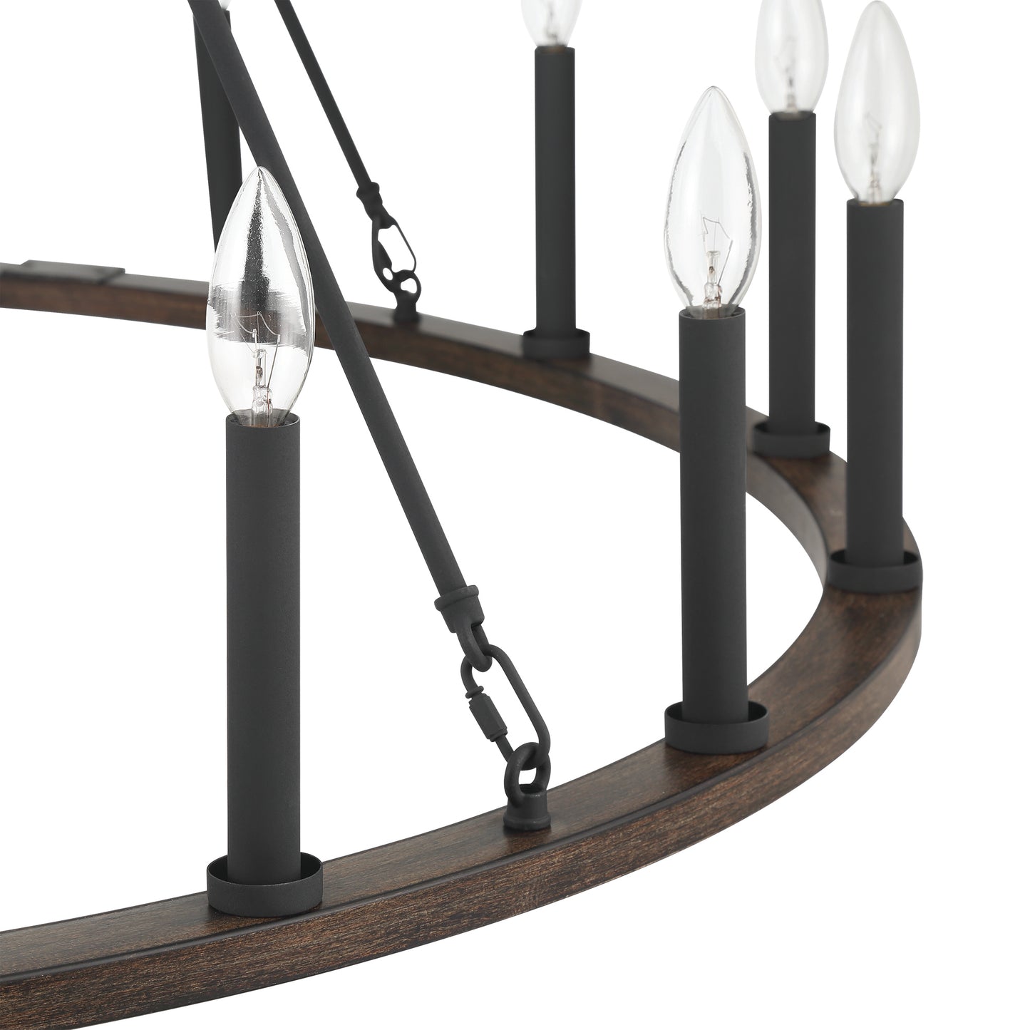 Bristol 16-Light Classic Candle Style Wagon Wheel Chandelier UL Listed