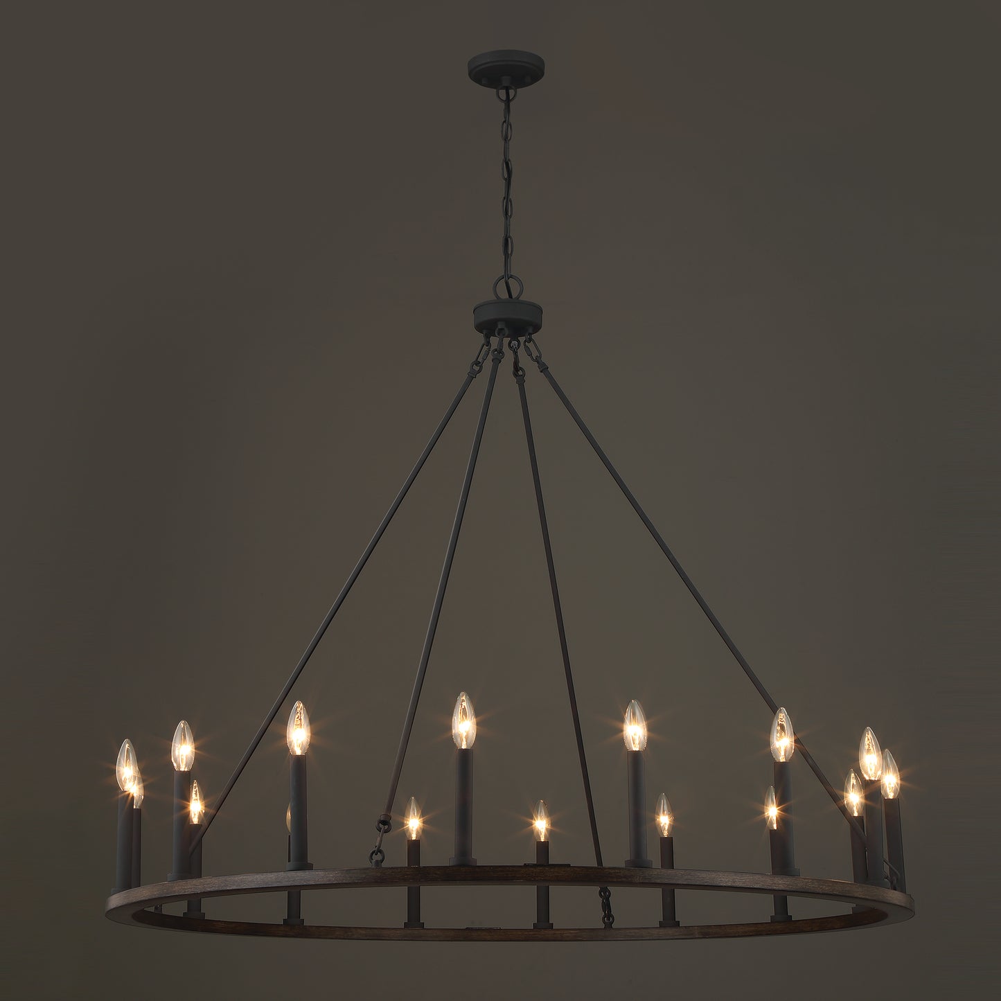 Bristol 16-Light Classic Candle Style Wagon Wheel Chandelier UL Listed