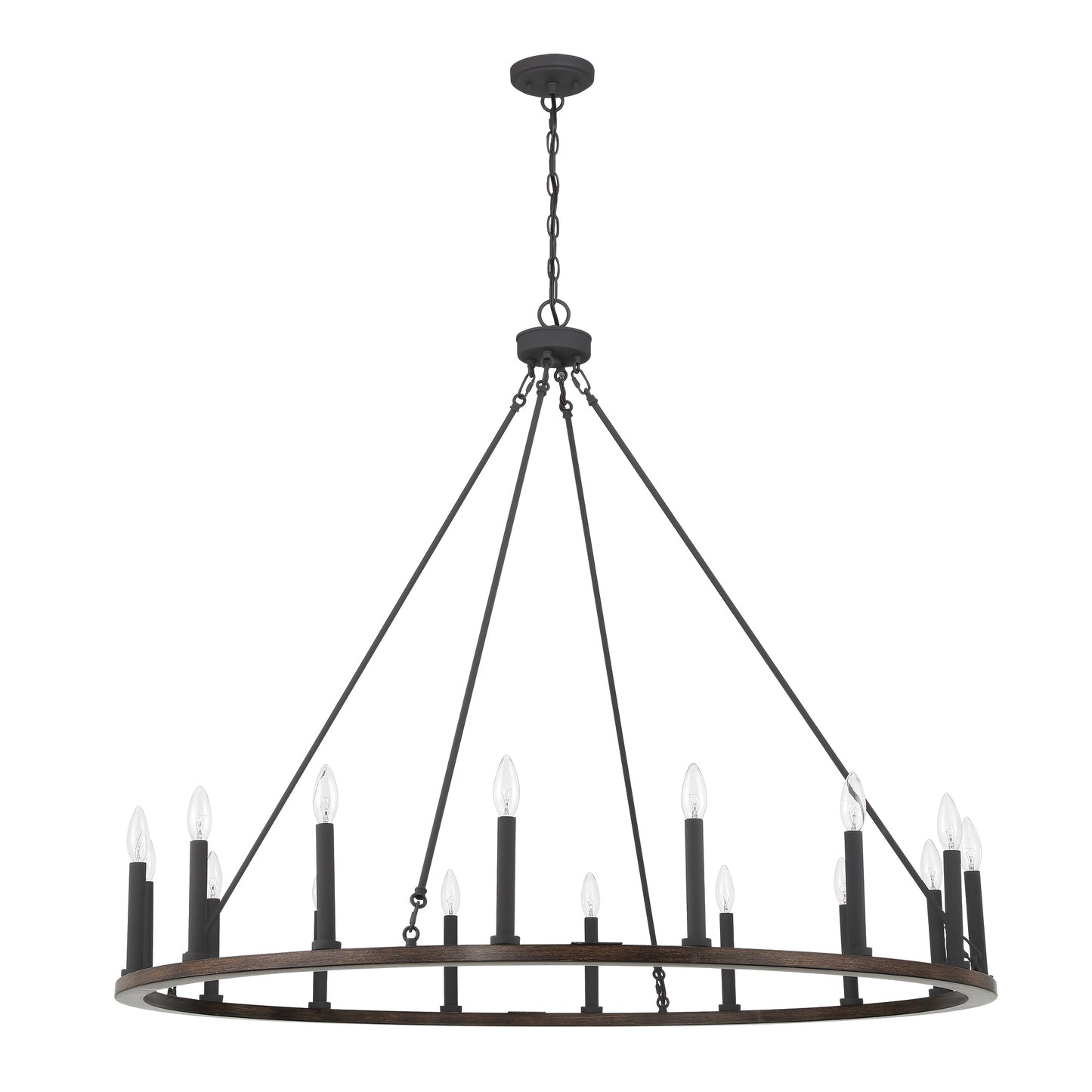 Bristol 16-Light Classic Candle Style Wagon Wheel Chandelier UL Listed