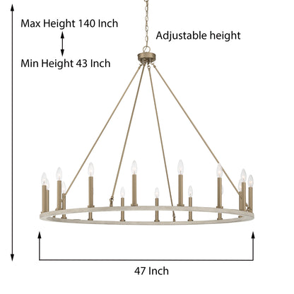 Bristol 16-Light Classic Candle Style Wagon Wheel Chandelier UL Listed