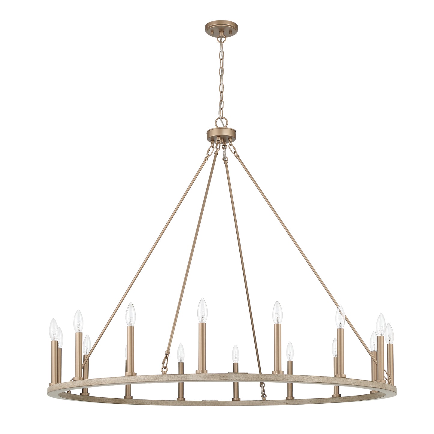 Bristol 16-Light Classic Candle Style Wagon Wheel Chandelier UL Listed