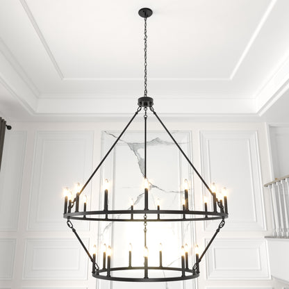 Adelle 24-Light Wagon Wheel Chandelier UL Listed