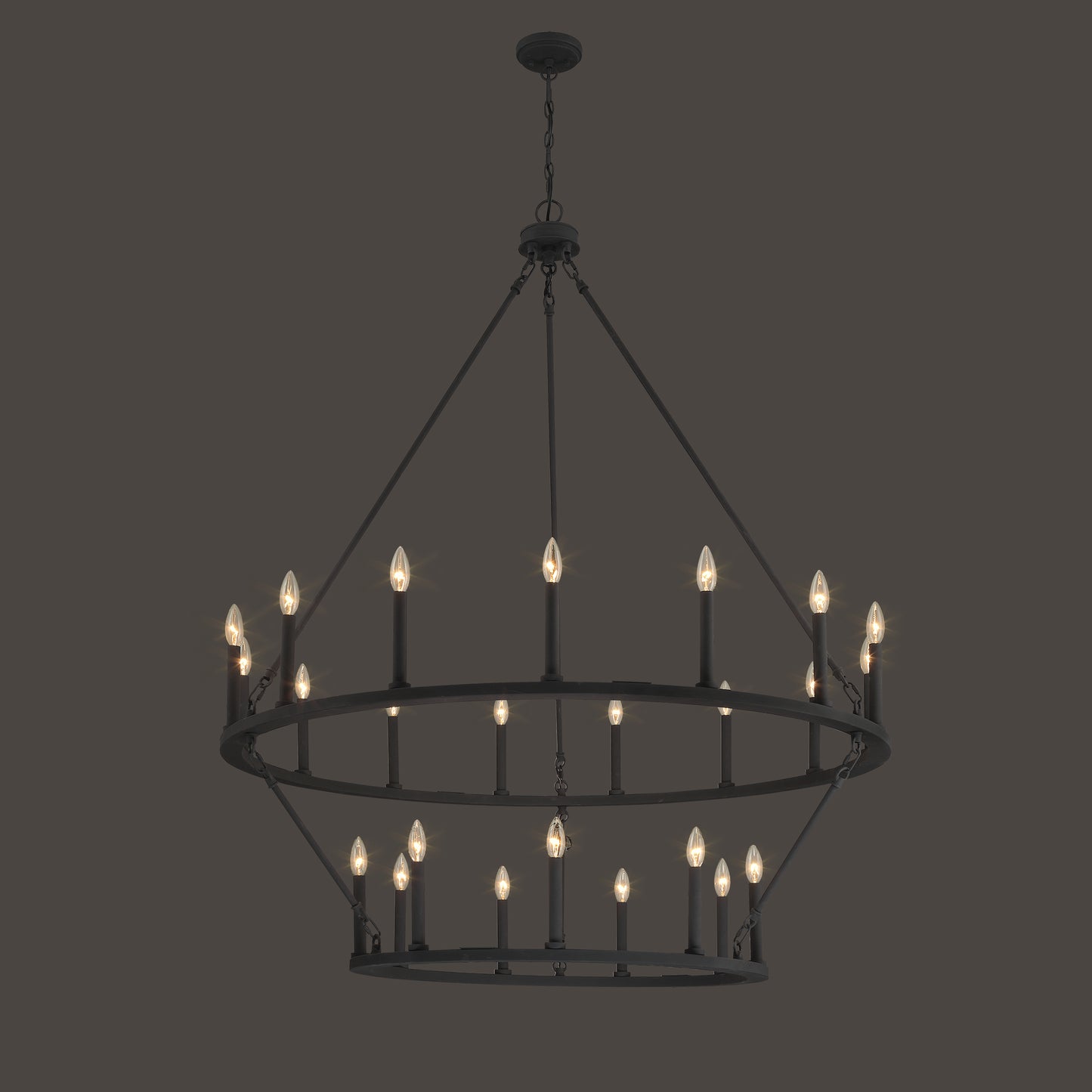 Adelle 24-Light Wagon Wheel Chandelier UL Listed