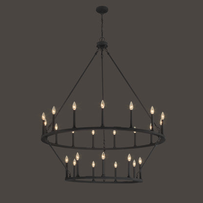 Adelle 24-Light Wagon Wheel Chandelier UL Listed