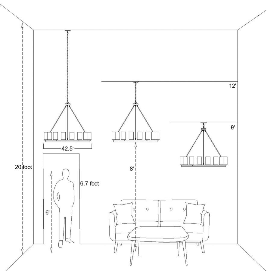 Cristelle 12-Light Wagon Wheel Chandelier with Hand Blown Glass Accents UL Listed