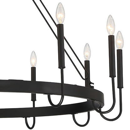 Montgomery 12-Light Candle Style Wagon Wheel Chain Chandelier