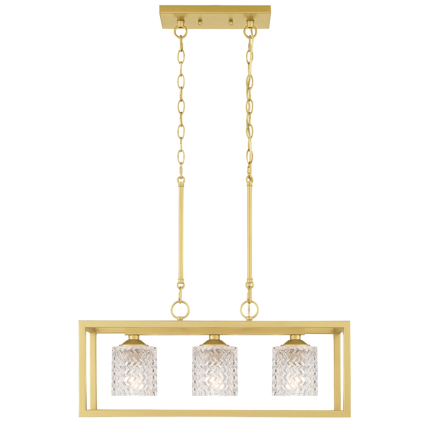 Greeley 3-Light Kitchen Island Rectangle Pendant