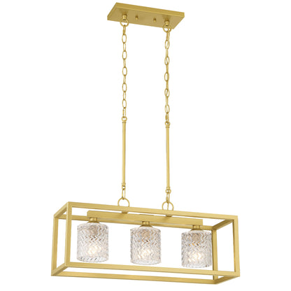 Greeley 3-Light Kitchen Island Rectangle Pendant