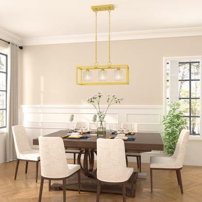 Greeley 3-Light Kitchen Island Rectangle Pendant