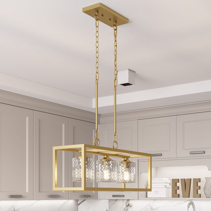 Greeley 3-Light Kitchen Island Rectangle Pendant