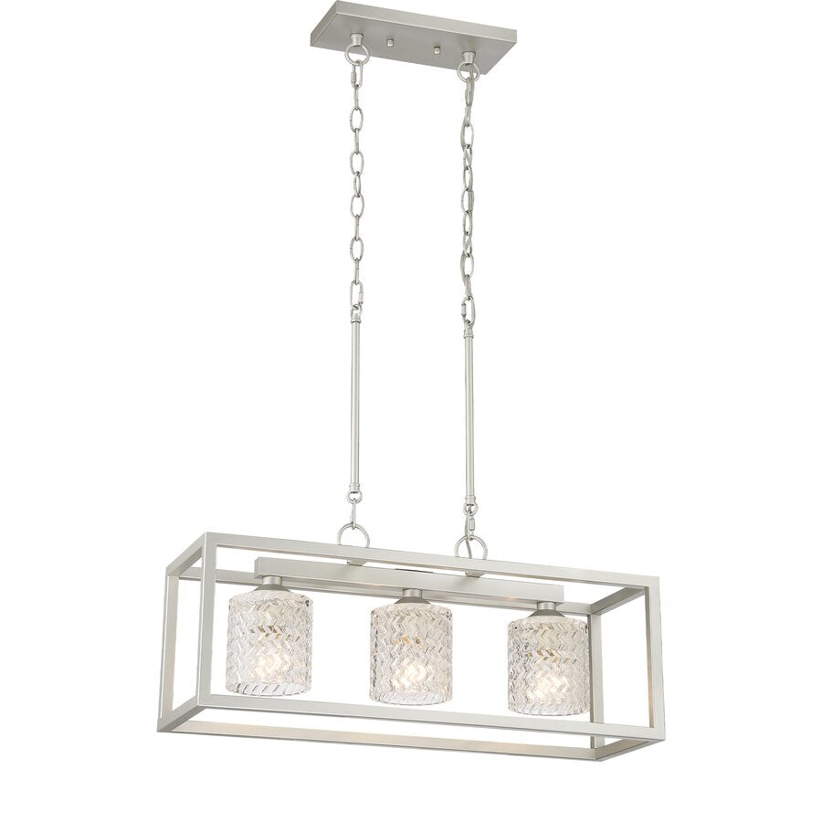 Suspension rectangulaire à 3 lampes pour îlot de cuisine Greeley 