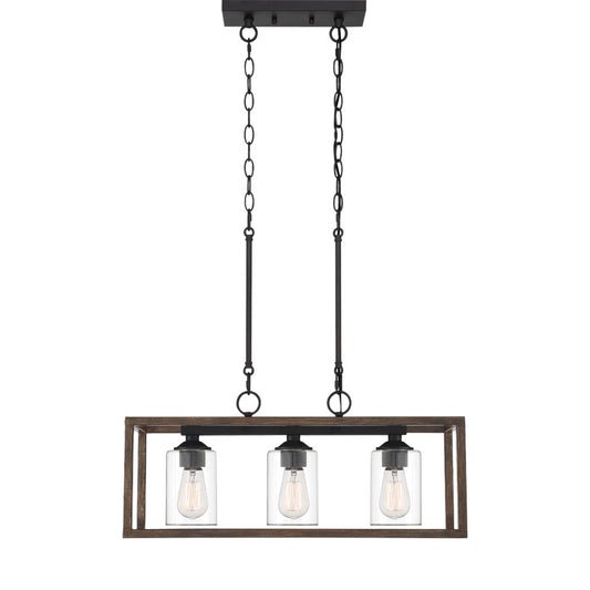 Suspension rectangulaire à 3 lampes pour îlot de cuisine Greeley 