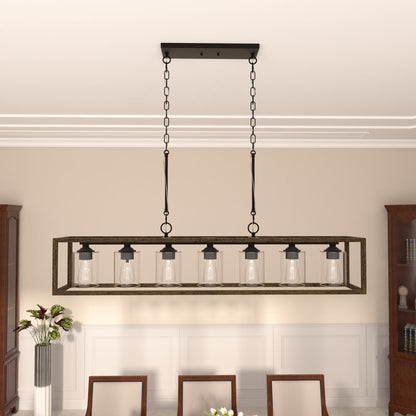 Greeley 7-Light Kitchen Island Rectangle Chandelier